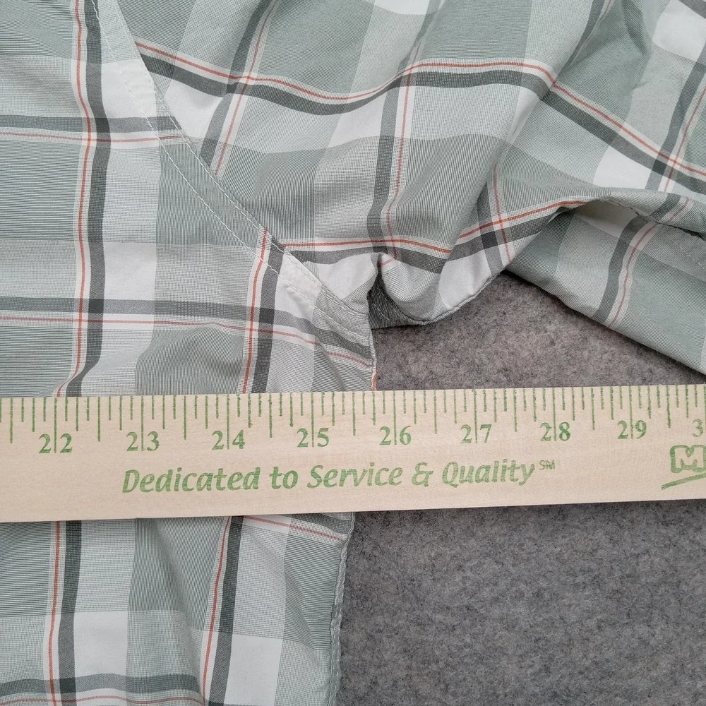 North Face Shirt Mens XL Green Plaid Vented Button Front Long Sleeve Casual‎